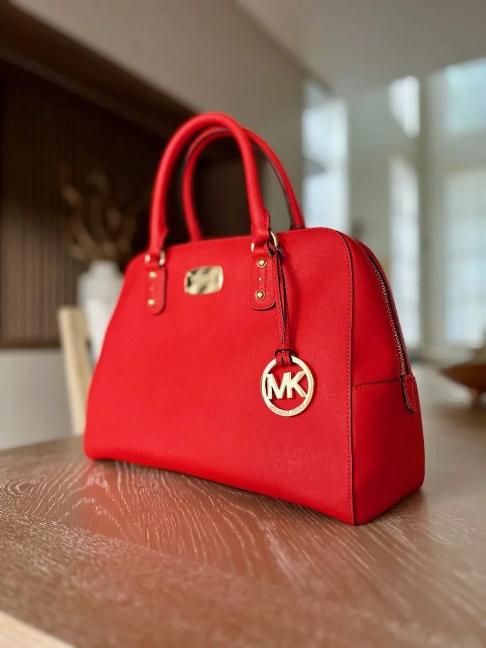 Michael Kors MK Signature Large Tangerine Satchel